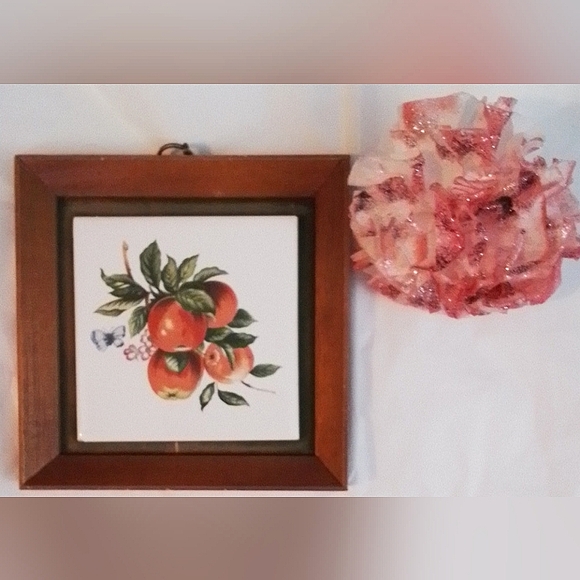 Vintage Napcoware Japan Imported Framed Tile Art 3 Piece Set - Picture 2 of 4